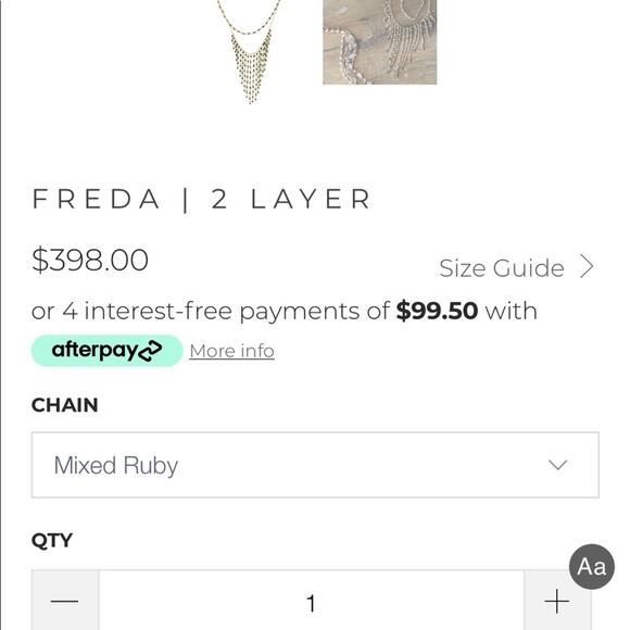 NEW Anthropologie x Ela Rae Freda 2 Layer Ruby Necklace - Picture 15 of 16